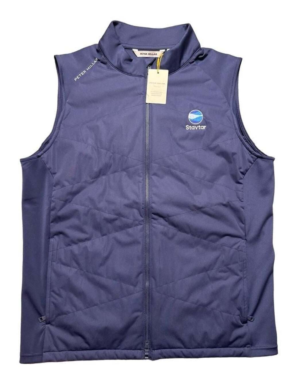 Peter Millar Crown Sport Men's Quilted Full-Zip Vest Navy  Layering Golf Active
